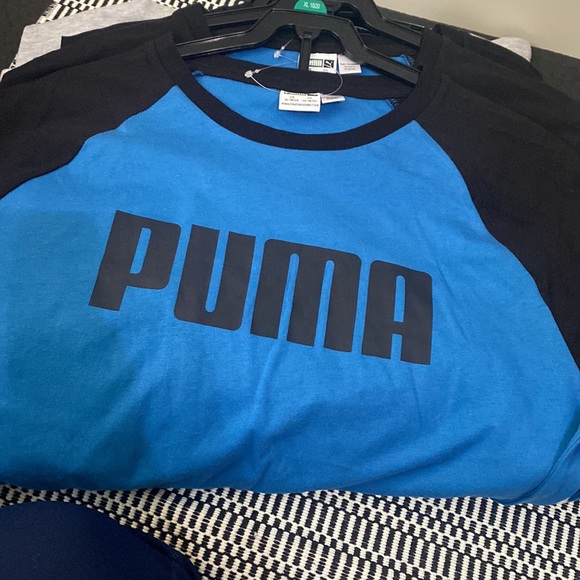 Puma Boys 🆕 Youth Tees 2PK Athletic Tshirt Set
Blue & Light Heather Grey - Picture 4 of 5